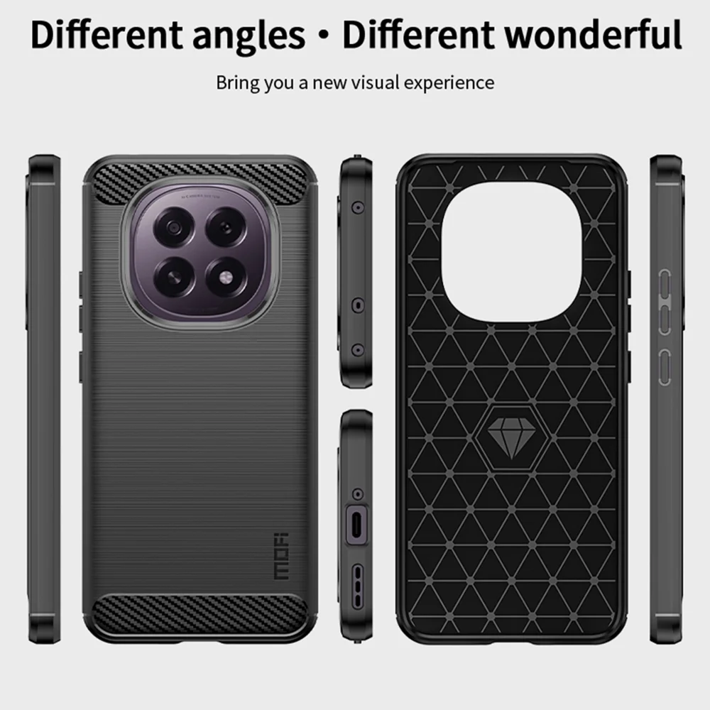 For Oppo A5 5G / Oppo F29 5G Back Cover MOFI Brushed Texture Carbon Fiber Soft TPU Case - Black-Cellmalls