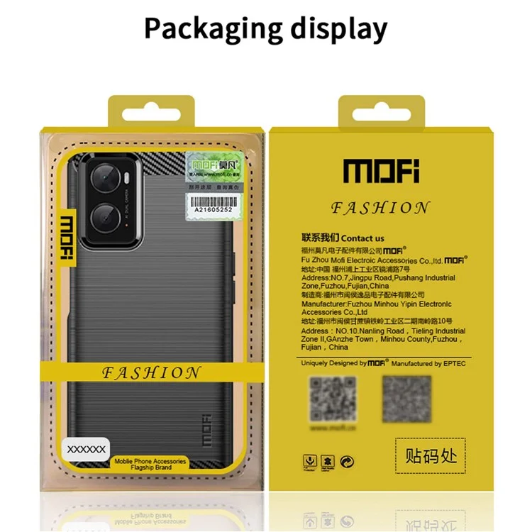 MOFI for Oppo A57 4G / A57s 4G / A57 (2022) 5G / A77 5G / K10 5G / Realme V23 4G / Narzo 50 5G / Q5i Ultra-slim Carbon Fiber Texture Soft TPU Back Cover Brushed Surface Anti-oil Phone Case - Grey-Cellmalls