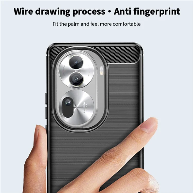 MOFI JK TPU Series-1 For Oppo Reno11 Pro 5G (Global) TPU Phone Case Carbon Fiber Texture Phone Cover - Black-Cellmalls