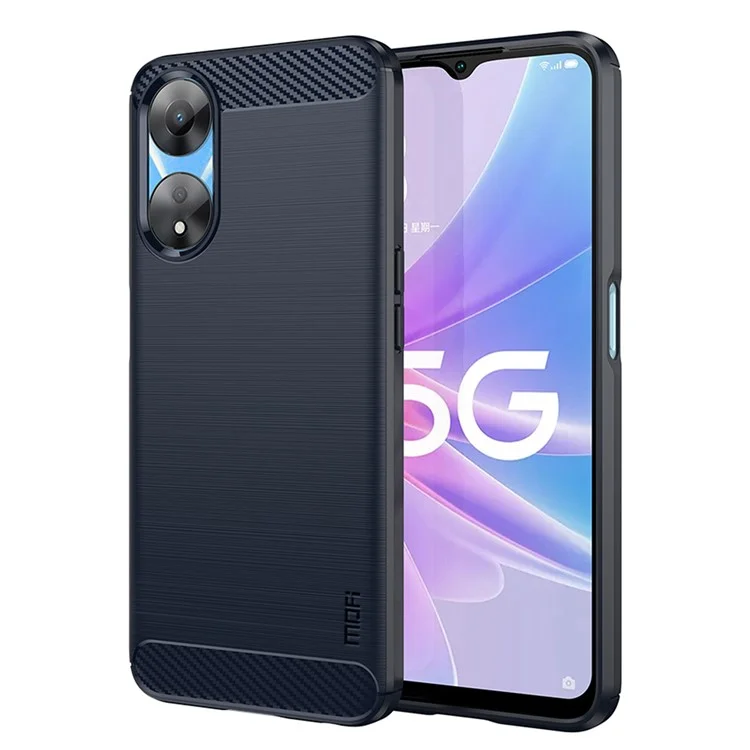 MOFI JK TPU Series-1 Carbon Fiber Back Cover for Oppo A58 5G / A58x 5G / A78 5G Brushed TPU Phone Shell - Black-Cellmalls