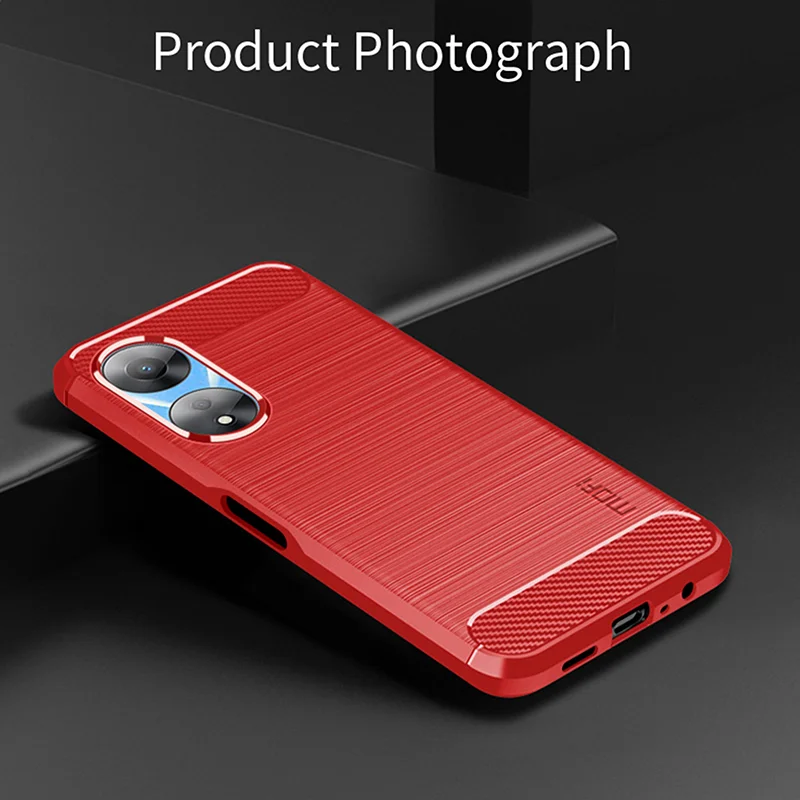 MOFI JK TPU Series-1 Carbon Fiber Back Cover for Oppo A58 5G / A58x 5G / A78 5G Brushed TPU Phone Shell - Black-Cellmalls