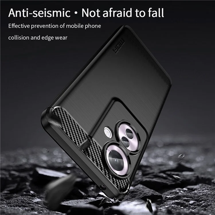 MOFI JK TPU Series-1 For Oppo Reno11 F 5G / F25 Pro 5G Case Brushed TPU Carbon Fiber Design Phone Cover - Red-Cellmalls