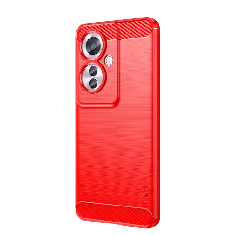 MOFI JK TPU Series-1 For Oppo Reno11 F 5G / F25 Pro 5G Case Brushed TPU Carbon Fiber Design Phone Cover - Red-Cellmalls
