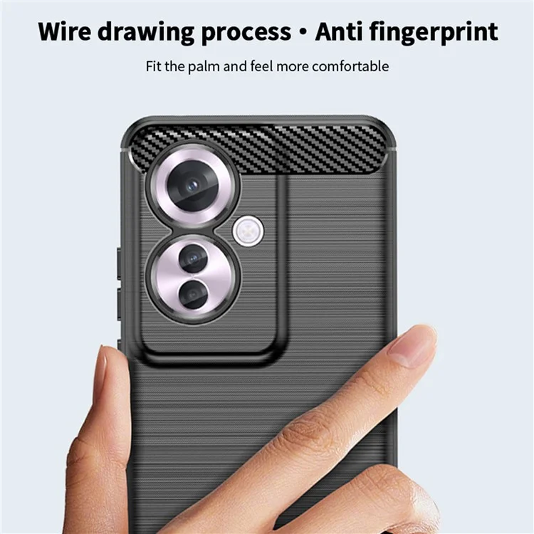 MOFI JK TPU Series-1 For Oppo Reno11 F 5G / F25 Pro 5G Case Brushed TPU Carbon Fiber Design Phone Cover - Red-Cellmalls