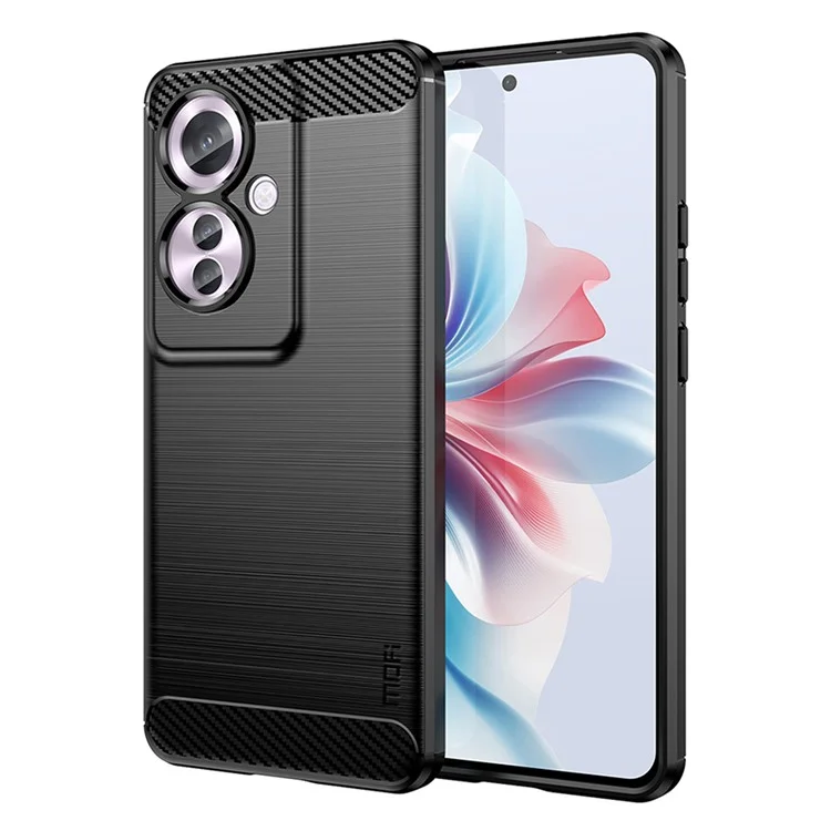 MOFI JK TPU Series-1 For Oppo Reno11 F 5G / F25 Pro 5G Case Brushed TPU Carbon Fiber Design Phone Cover - Red-Cellmalls