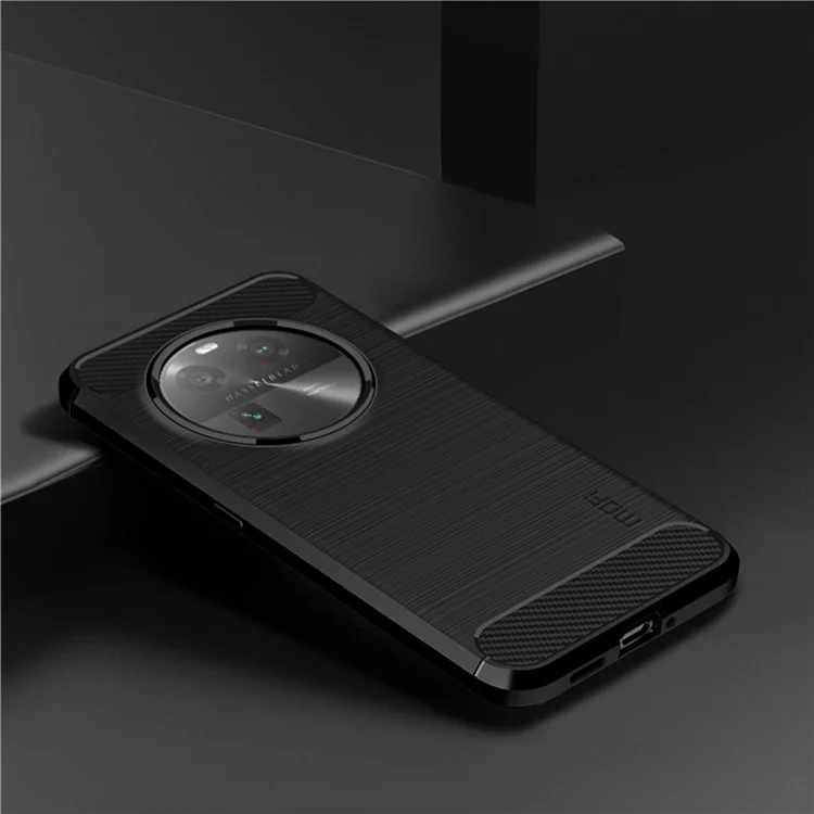 MOFI JK TPU Series-1 For Oppo Find X6 Flexible TPU Slim Fit Phone Case Carbon Fiber Brushed Texture Cover - Black-Cellmalls