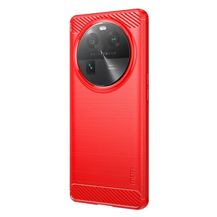 MOFI JK TPU Series-1 For Oppo Find X6 Flexible TPU Slim Fit Phone Case Carbon Fiber Brushed Texture Cover - Black-Cellmalls