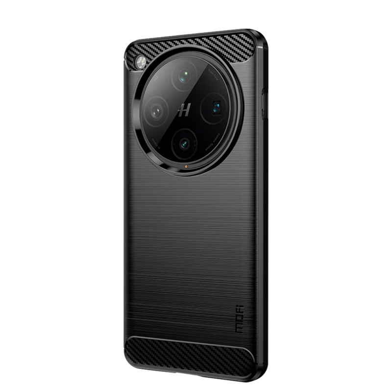 For Oppo Find X8 Pro 5G Back Cover MOFI Brushed Texture Carbon Fiber Soft TPU Case - Black-Cellmalls