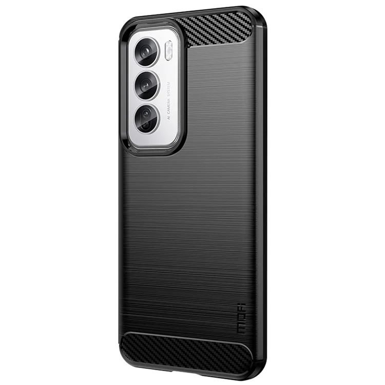 MOFI JK TPU Series-1 For Oppo Reno12 5G (Global) Case Carbon Fiber Texture TPU Soft Phone Cover - Black-Cellmalls