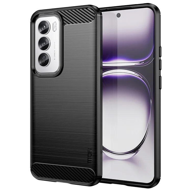 MOFI JK TPU Series-1 For Oppo Reno12 5G (Global) Case Carbon Fiber Texture TPU Soft Phone Cover - Black-Cellmalls