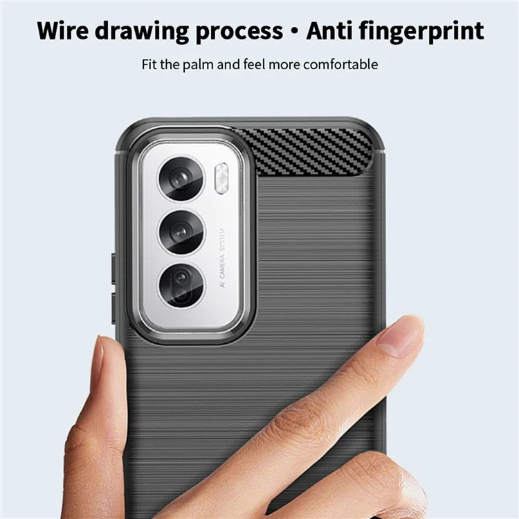 MOFI JK TPU Series-1 For Oppo Reno12 5G (Global) Case Carbon Fiber Texture TPU Soft Phone Cover - Black-Cellmalls