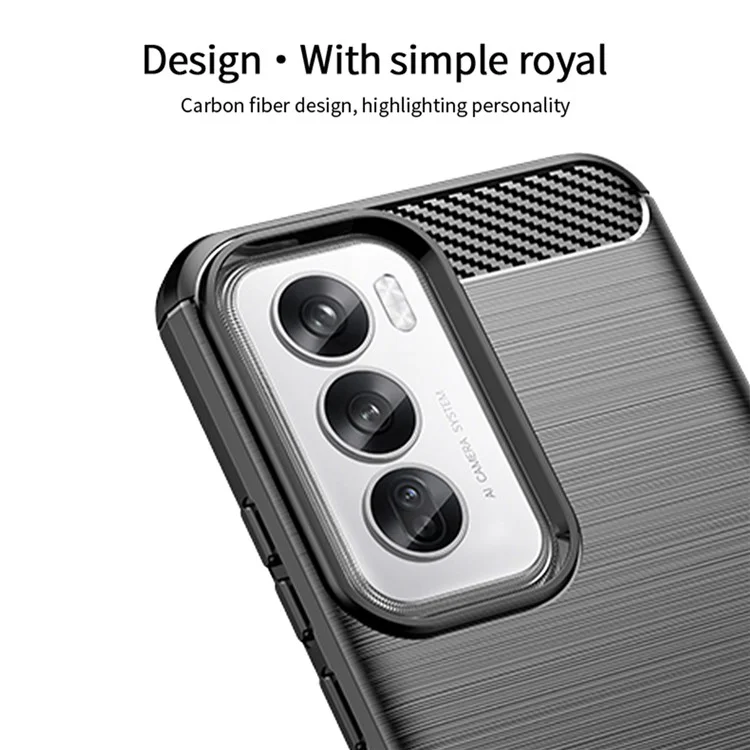 MOFI JK TPU Series-1 For Oppo Reno12 5G (Global) Case Carbon Fiber Texture TPU Soft Phone Cover - Black-Cellmalls