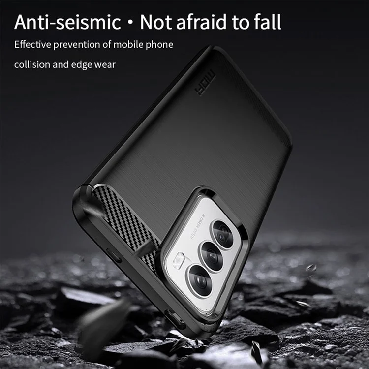 MOFI JK TPU Series-1 For Oppo Reno12 5G (Global) Case Carbon Fiber Texture TPU Soft Phone Cover - Black-Cellmalls