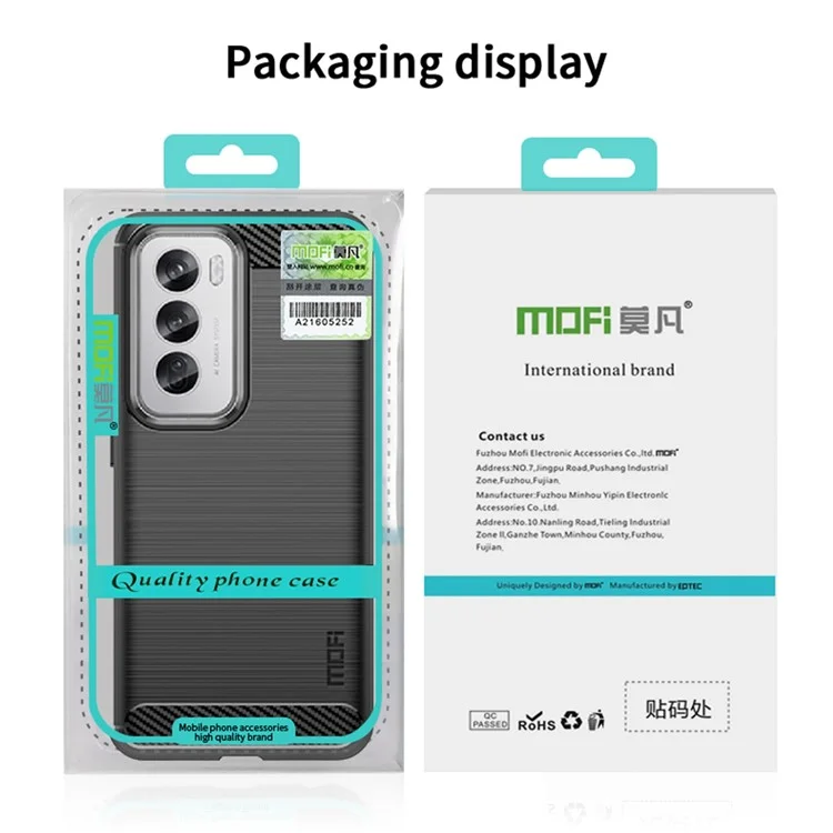 MOFI JK TPU Series-1 For Oppo Reno12 5G (Global) Case Carbon Fiber Texture TPU Soft Phone Cover - Black-Cellmalls