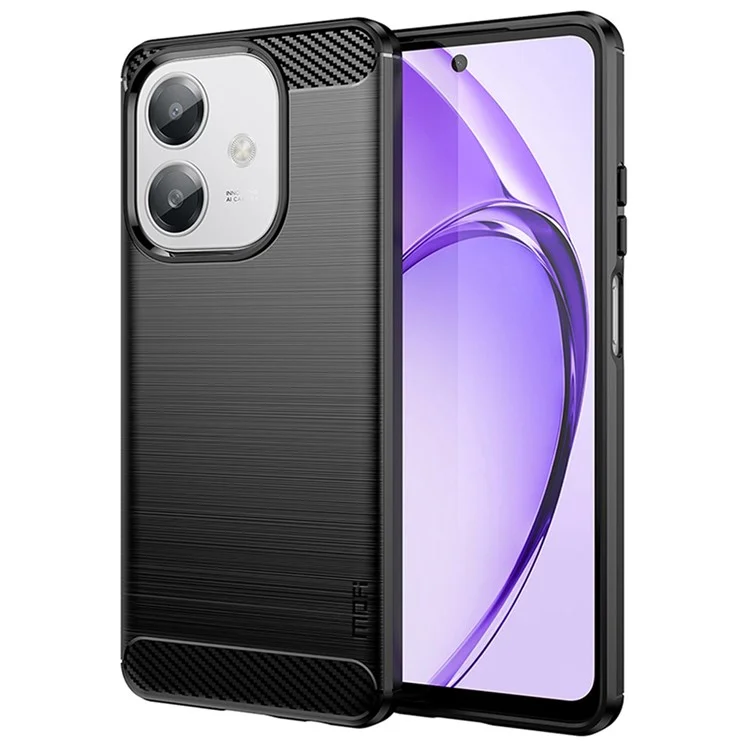 MOFI JK TPU Series-1 For Oppo A3x 5G Case Carbon Fiber Texture TPU Soft Phone Cover - Black-Cellmalls