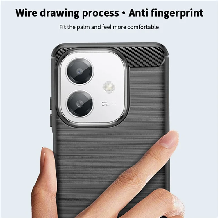 MOFI JK TPU Series-1 For Oppo A3x 5G Case Carbon Fiber Texture TPU Soft Phone Cover - Black-Cellmalls