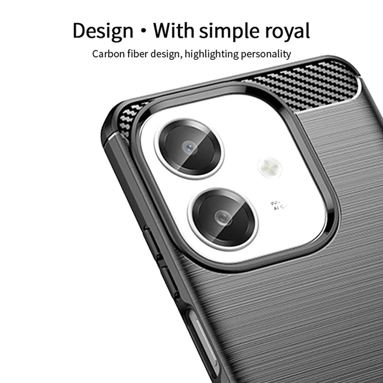 MOFI JK TPU Series-1 For Oppo A3x 5G Case Carbon Fiber Texture TPU Soft Phone Cover - Black-Cellmalls