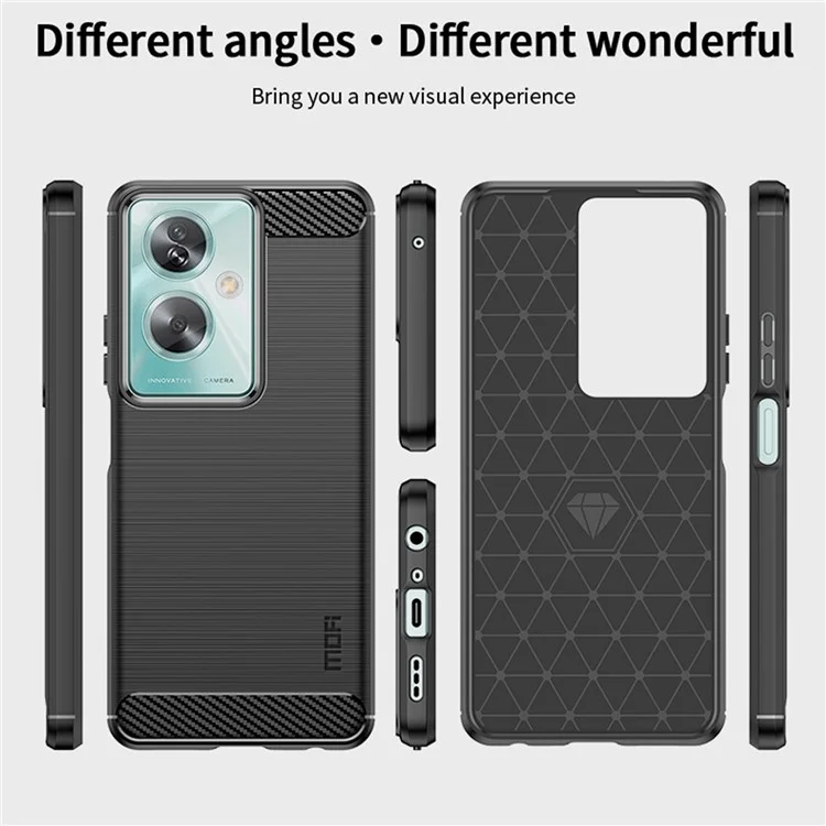 MOFI JK TPU Series-1 For Oppo A79 5G / A2 5G TPU Phone Case Carbon Fiber Texture Cover - Blue-Cellmalls