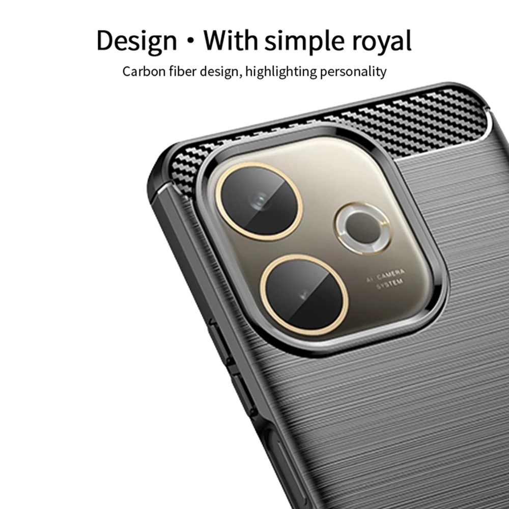 For Oppo A5 Pro 4G (Global) / 5G (Global) / A5 Energy 5G (China) Back Cover MOFI Brushed Texture Carbon Fiber Soft TPU Case - Black-Cellmalls