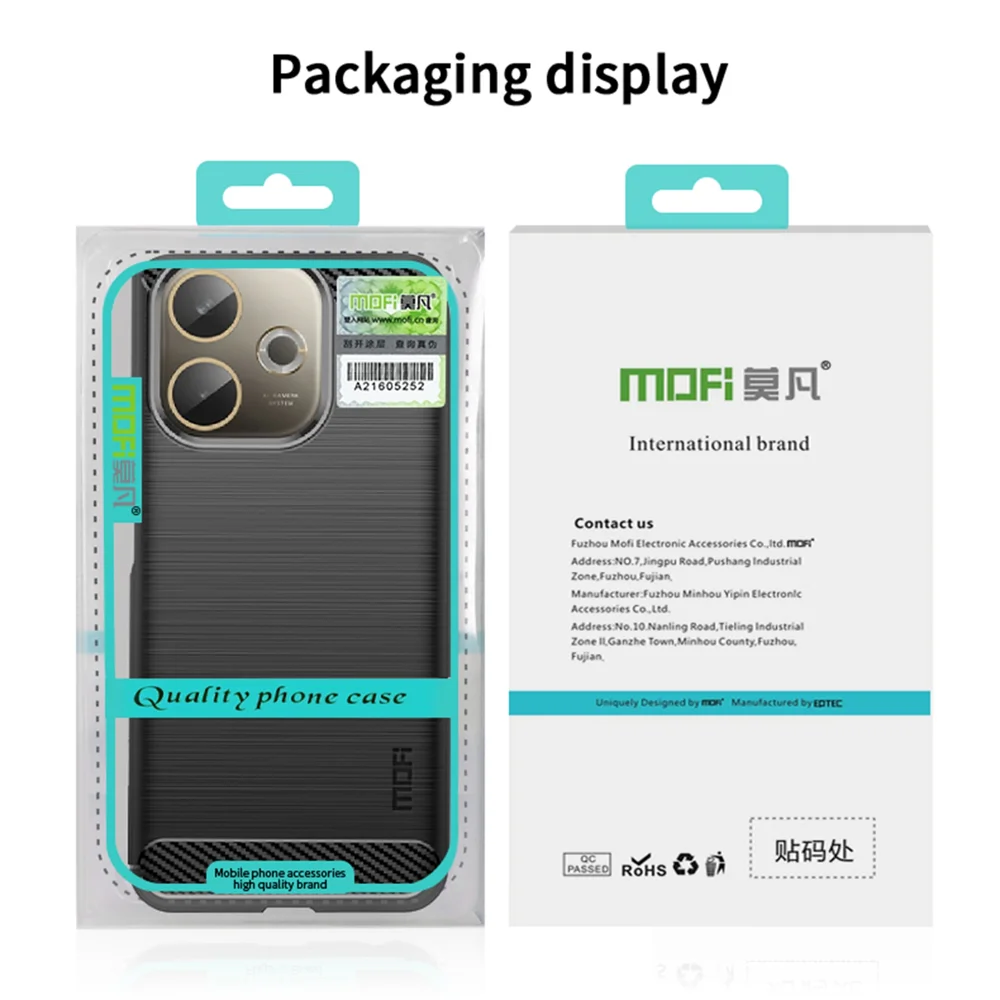 For Oppo A5 Pro 4G (Global) / 5G (Global) / A5 Energy 5G (China) Back Cover MOFI Brushed Texture Carbon Fiber Soft TPU Case - Black-Cellmalls