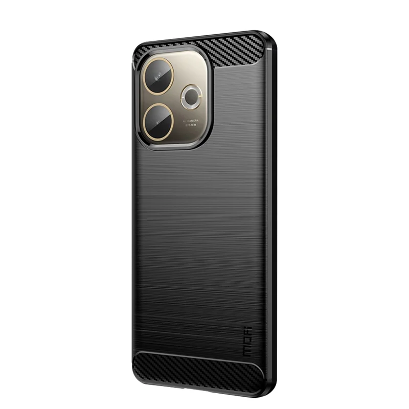 For Oppo A5 Pro 4G (Global) / 5G (Global) / A5 Energy 5G (China) Back Cover MOFI Brushed Texture Carbon Fiber Soft TPU Case - Black-Cellmalls