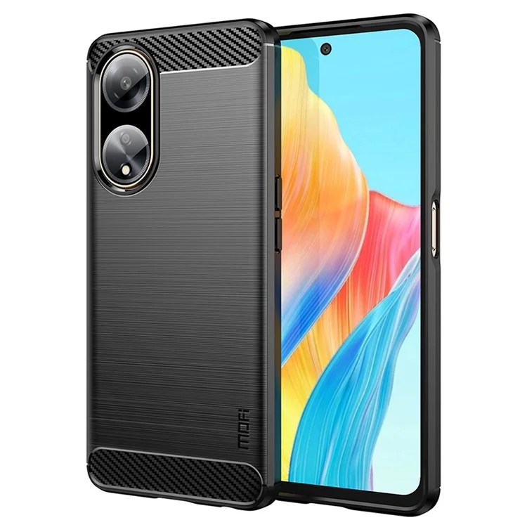 MOFI JK TPU Series-1 Soft TPU Phone Case for Oppo A1 5G Carbon Fiber Brushed Anti-Drop Phone Cover - Black-Cellmalls