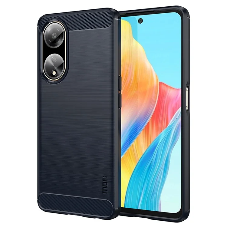 MOFI JK TPU Series-1 Soft TPU Phone Case for Oppo A1 5G Carbon Fiber Brushed Anti-Drop Phone Cover - Black-Cellmalls