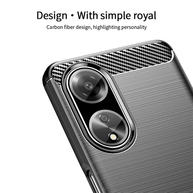 MOFI JK TPU Series-1 Soft TPU Phone Case for Oppo A1 5G Carbon Fiber Brushed Anti-Drop Phone Cover - Black-Cellmalls