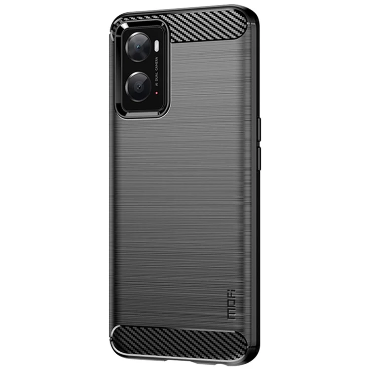 MOFI JK TPU Series-1 for Oppo A36/A76/Realme 9i Soft TPU Phone Case Brushed Carbon Fiber Anti-fingerprint Cover - Black-Cellmalls