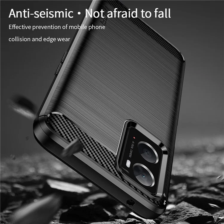 MOFI JK TPU Series-1 for Oppo A36/A76/Realme 9i Soft TPU Phone Case Brushed Carbon Fiber Anti-fingerprint Cover - Black-Cellmalls