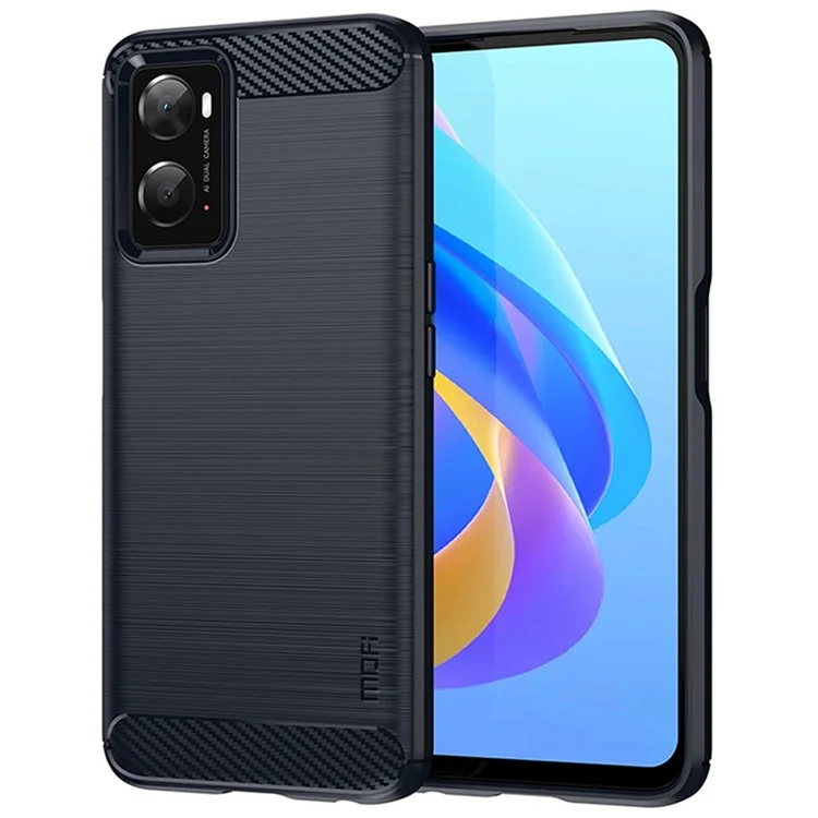 MOFI JK TPU Series-1 for Oppo A36/A76/Realme 9i Soft TPU Phone Case Brushed Carbon Fiber Anti-fingerprint Cover - Black-Cellmalls