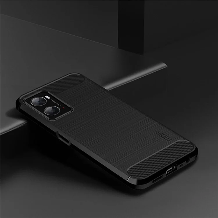 MOFI JK TPU Series-1 for Oppo A36/A76/Realme 9i Soft TPU Phone Case Brushed Carbon Fiber Anti-fingerprint Cover - Black-Cellmalls