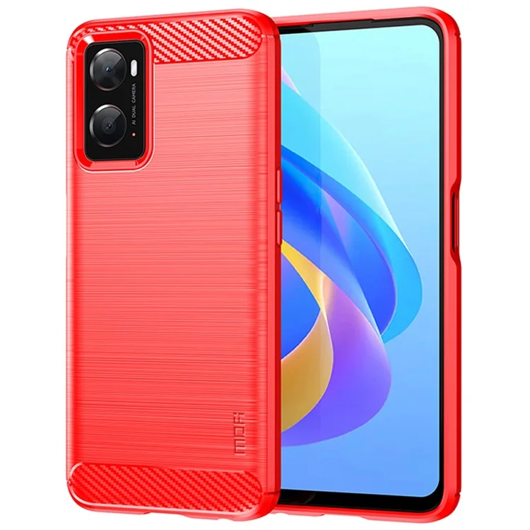 MOFI JK TPU Series-1 for Oppo A36/A76/Realme 9i Soft TPU Phone Case Brushed Carbon Fiber Anti-fingerprint Cover - Black-Cellmalls