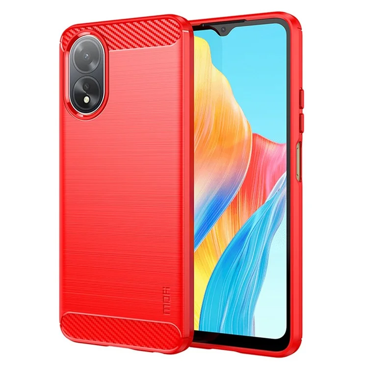 MOFI JK TPU Series-1 For Oppo A38 4G Slim-Fit TPU Case Carbon Fiber Texture Cell Phone Cover - Black-Cellmalls