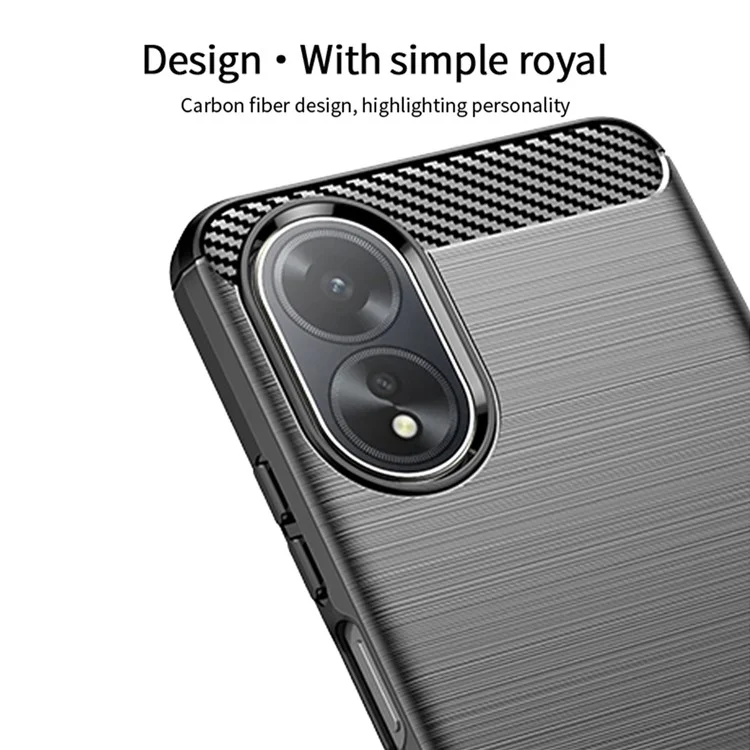 MOFI JK TPU Series-1 For Oppo A38 4G Slim-Fit TPU Case Carbon Fiber Texture Cell Phone Cover - Black-Cellmalls