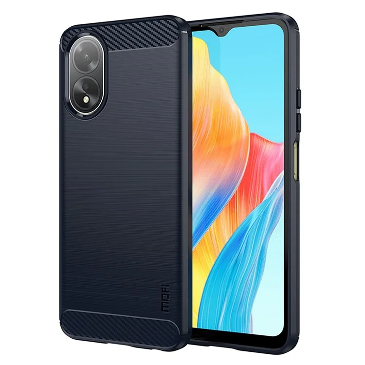 MOFI JK TPU Series-1 For Oppo A38 4G Slim-Fit TPU Case Carbon Fiber Texture Cell Phone Cover - Black-Cellmalls