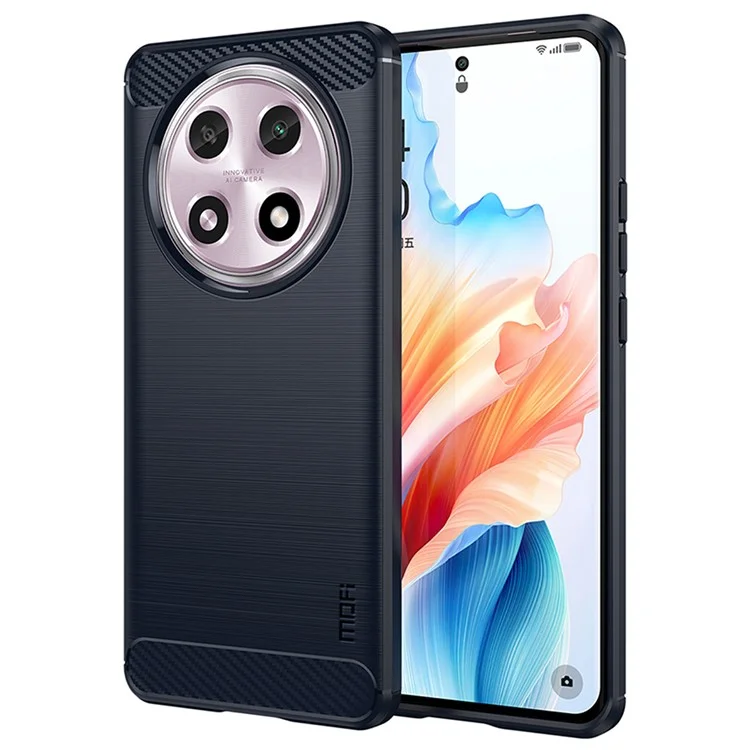 MOFI JK TPU Series-1 For Oppo A2 Pro 5G TPU Case Carbon Fiber Texture Phone Cover - Black-Cellmalls