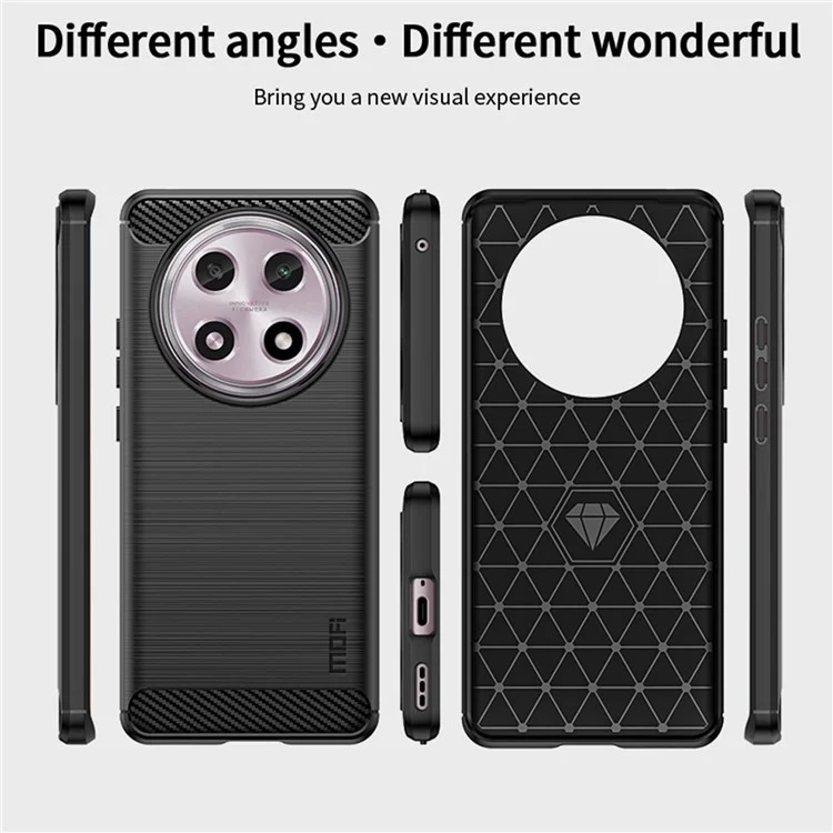 MOFI JK TPU Series-1 For Oppo A2 Pro 5G TPU Case Carbon Fiber Texture Phone Cover - Black-Cellmalls