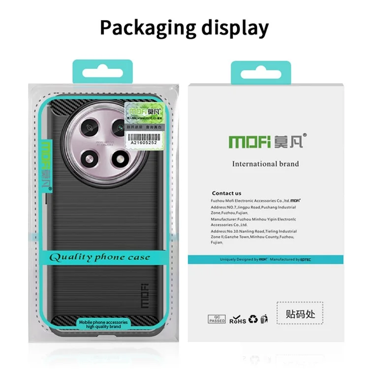 MOFI JK TPU Series-1 For Oppo A2 Pro 5G TPU Case Carbon Fiber Texture Phone Cover - Black-Cellmalls