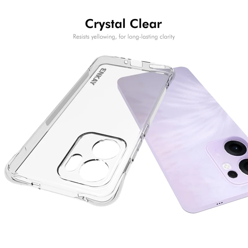 For Oppo Reno13 F 5G Clear Phone Case ENKAY HAT PRINCE Shockproof Anti-Slip TPU Cover - Transparent-Cellmalls