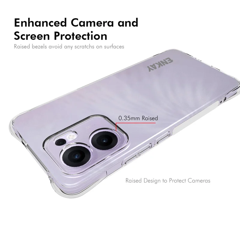 For Oppo Reno13 F 5G Clear Phone Case ENKAY HAT PRINCE Shockproof Anti-Slip TPU Cover - Transparent-Cellmalls