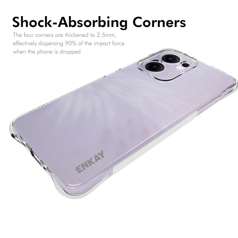 For Oppo Reno13 F 5G Clear Phone Case ENKAY HAT PRINCE Shockproof Anti-Slip TPU Cover - Transparent-Cellmalls
