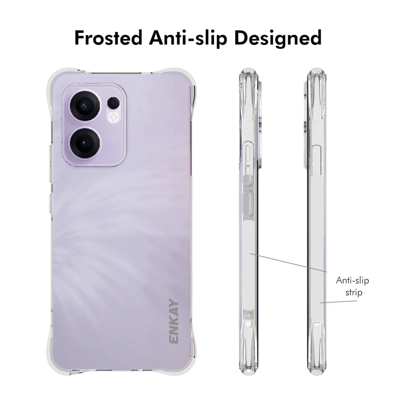 For Oppo Reno13 F 5G Clear Phone Case ENKAY HAT PRINCE Shockproof Anti-Slip TPU Cover - Transparent-Cellmalls