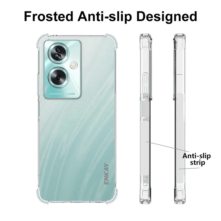 ENKAY HAT PRINCE For Oppo A79 5G / A2 5G TPU Case Clear Phone Cover with Anti-slip Strip Edge-Cellmalls