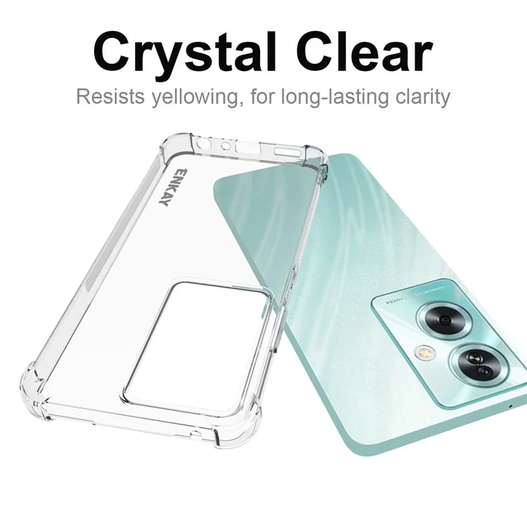 ENKAY HAT PRINCE For Oppo A79 5G / A2 5G TPU Case Clear Phone Cover with Anti-slip Strip Edge-Cellmalls