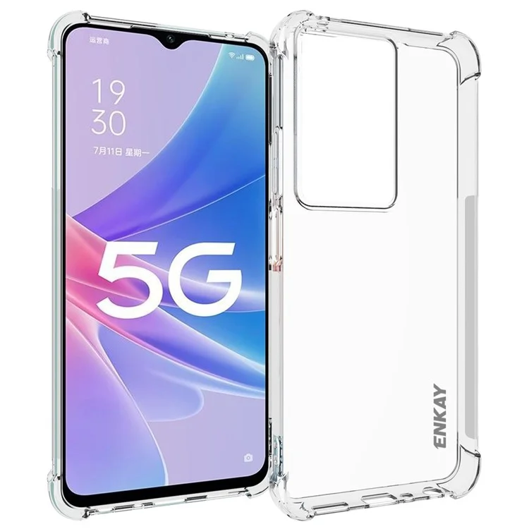 ENKAY HAT PRINCE For Oppo A79 5G / A2 5G TPU Case Clear Phone Cover with Anti-slip Strip Edge-Cellmalls