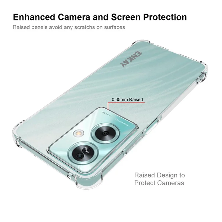 ENKAY HAT PRINCE For Oppo A79 5G / A2 5G TPU Case Clear Phone Cover with Anti-slip Strip Edge-Cellmalls