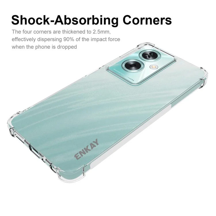 ENKAY HAT PRINCE For Oppo A79 5G / A2 5G TPU Case Clear Phone Cover with Anti-slip Strip Edge-Cellmalls