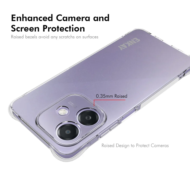 For Oppo A3x 5G Clear Phone Case ENKAY HAT PRINCE Shockproof Anti-Slip TPU Cover - Transparent-Cellmalls