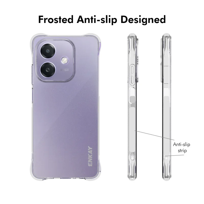 For Oppo A3x 5G Clear Phone Case ENKAY HAT PRINCE Shockproof Anti-Slip TPU Cover - Transparent-Cellmalls